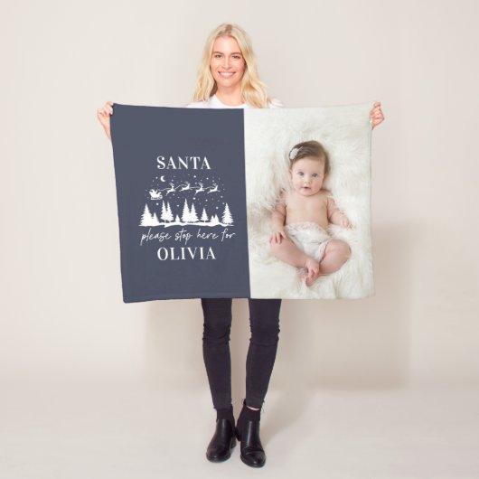 Couverture Polaire Père Noël s'il vous plaît s'arrêter ici (En situation)