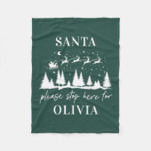 Couverture Polaire Père Noël s'il vous plaît s'arrêter ici pour Noël  (Devant)