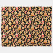 Couverture Polaire Père Noël & Snowman Gingerbread Noël Cookies (Devant (Horizontal))