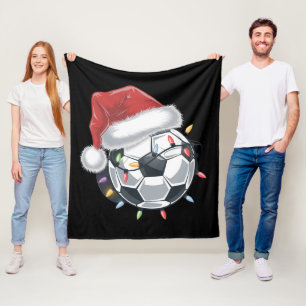 Couverture Polaire Père Noël Soccer Ball Sports Joueur de football de