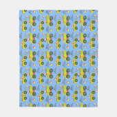 Couverture Polaire Père Noël Sur Camion De Décharge Et Bulldozer Bleu (Devant)