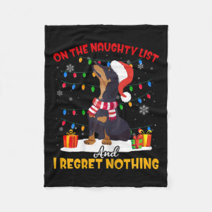 Couverture Polaire Père Noël Sur La Liste Coquine Dachshund Cadeau De