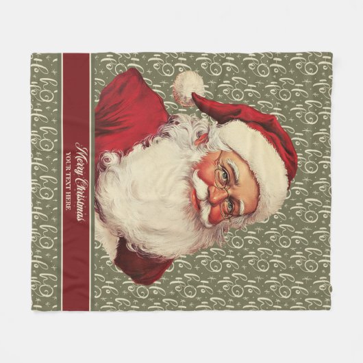 Couverture Polaire Père Noël traditionnelle ancienne mode Cosy Throw (Devant (Horizontal))