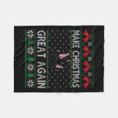 Couverture Polaire Père Noël Trump Danse Rendre Noël super moche (Devant (Horizontal))
