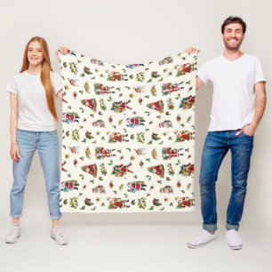 Couverture Polaire Père Noël vintage personnalisé pour Noël