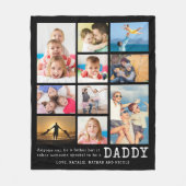 Couverture Polaire Père Personnalisé Daddy Citation 10 Photo Collage (Devant)