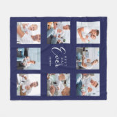 Couverture Polaire Père photo collage marine bleu (Devant (Horizontal))