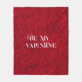 Couverture Polaire Perle de roses rouges Motif Be My Valentine (Devant)