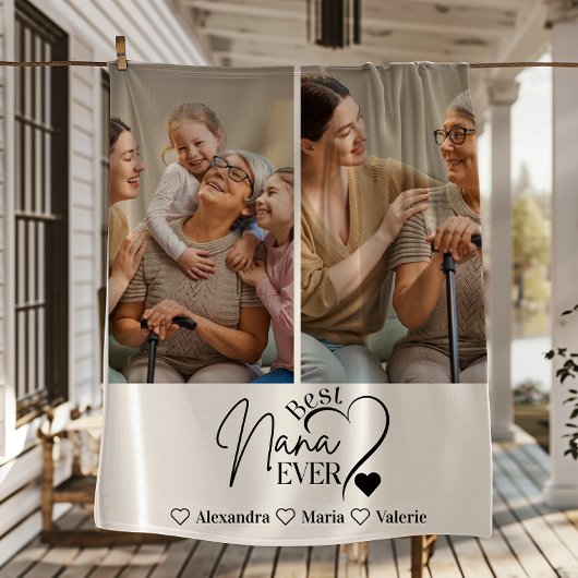 Couverture Polaire Peronalized 2 Photo  Best Nana Ever Minimalist