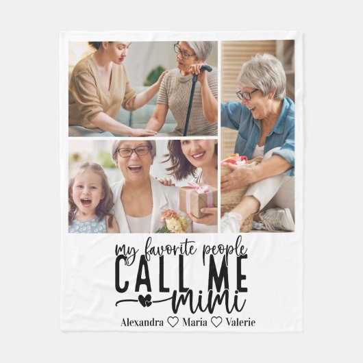 Couverture Polaire Peronalized 3 Photo Mimi Gift (Devant)
