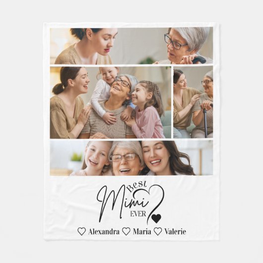 Couverture Polaire Peronalized 4 Photo Best Mimi Ever Minimalis (Devant)