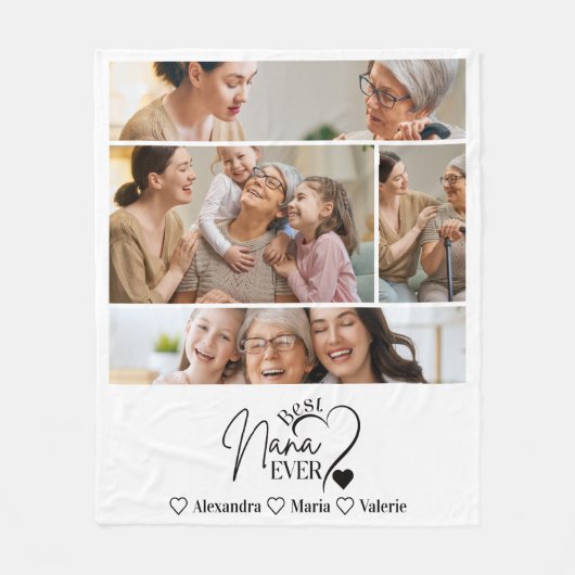 Couverture Polaire Peronalized 4 Photo Best Nana Ever Minimalis (Devant)
