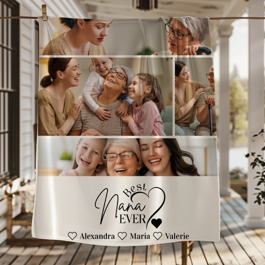 Couverture Polaire Peronalized 4 Photo Best Nana Ever Minimalis