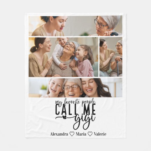 Couverture Polaire Peronalized 4 Photo Gigi Gift (Devant)