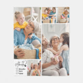 Couverture Polaire Peronalized 5 Photo Abuela Minimalist Line Art (Devant)