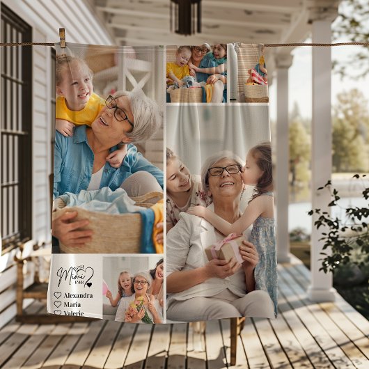 Couverture Polaire Peronalized 5 Photo Best Mimi Ever Minimalist