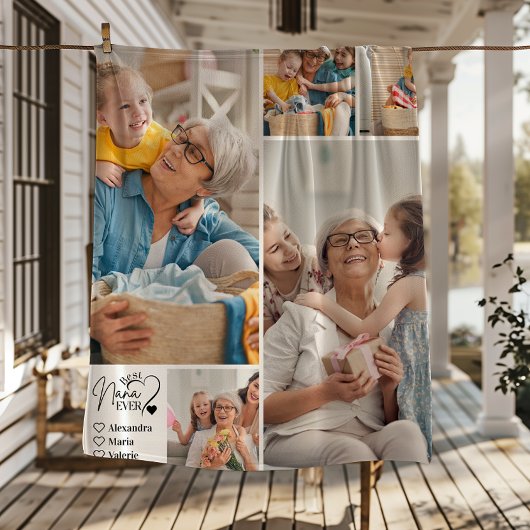 Couverture Polaire Peronalized 5 Photo Best Nana Ever Minimalist