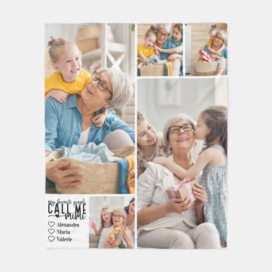 Couverture Polaire Peronalized 5 Photo Mimi Gift (Devant)