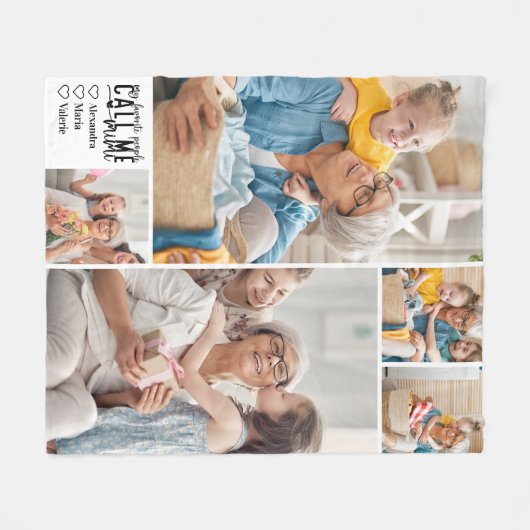 Couverture Polaire Peronalized 5 Photo Mimi Gift (Devant (Horizontal))