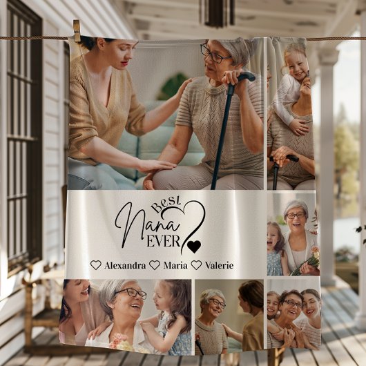 Couverture Polaire Peronalized 6 Photo Best Nana Ever Minimalist