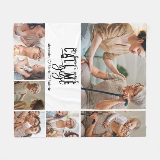 Couverture Polaire Peronalized 6 Photo Gigi Gift (Devant (Horizontal))