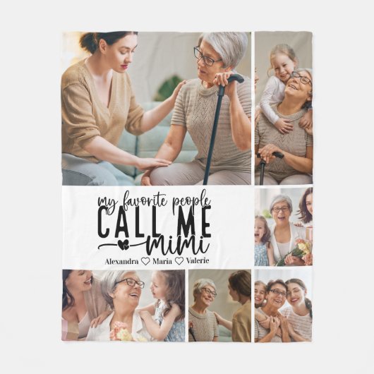 Couverture Polaire Peronalized 6 Photo Mimi Gift (Devant)