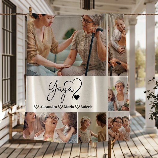 Couverture Polaire Peronalized 6 Photo Yaya Minimalist Line Art