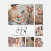 Couverture Polaire Peronalized 6 Photo Yaya Minimalist Line Art (Devant)