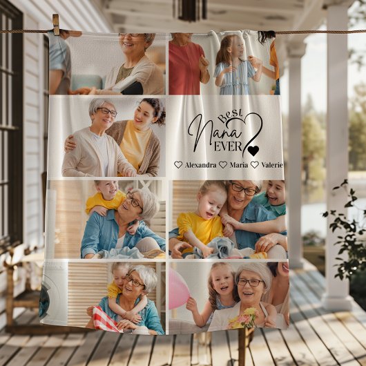 Couverture Polaire Peronalized 7 Photo Best Nana Ever Minimalist