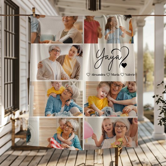 Couverture Polaire Peronalized 7 Photo Yaya Minimalist Line Art