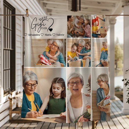 Couverture Polaire Peronalized 8 Photo Best Gigi Ever Minimalist