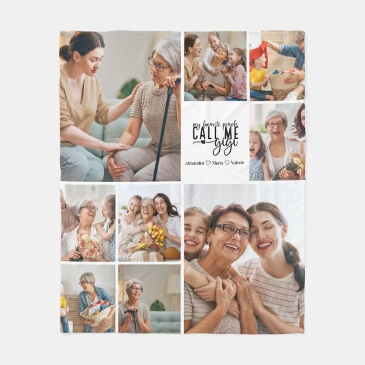 Couverture Polaire Peronalized 9 Photo Gigi Gift (Devant)