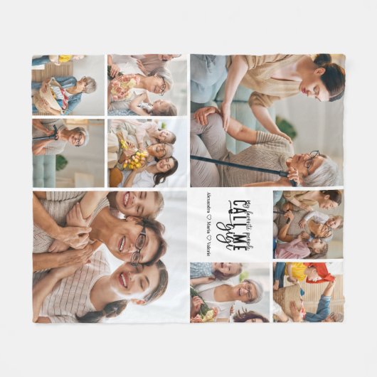 Couverture Polaire Peronalized 9 Photo Gigi Gift (Devant (Horizontal))