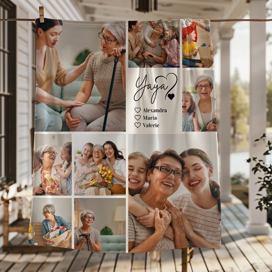 Couverture Polaire Peronalized 9 Photo Yaya Minimalist Line Art