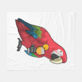 Couverture Polaire Perroquet au verre de jus d'orange (Devant (Horizontal))