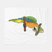 Couverture Polaire Perroquet avec casquette de paille (Devant (Horizontal))