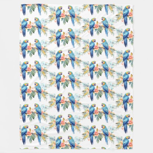 Couverture Polaire Perroquet de Macaw Tropical (Devant)