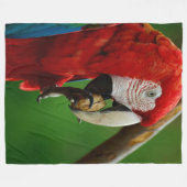 Couverture Polaire Perroquet rouge tropical (Devant (Horizontal))