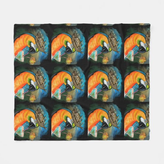 Couverture Polaire Perroquets (Devant (Horizontal))