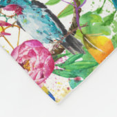 Couverture Polaire Perroquets colorés d'aquarelle (Coin)