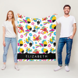 Couverture Polaire Perroquets colorés, perroquets tropicaux, Votre No