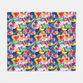 Couverture Polaire Perroquets d'aquarelle (Devant (Horizontal))