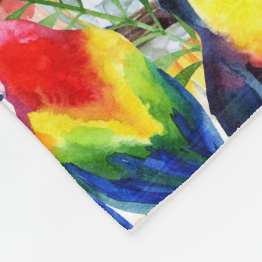 Couverture Polaire Perroquets et palmettes (Coin)