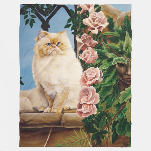 Couverture Polaire Perse Chat Rose Dryad (Devant)