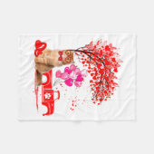Couverture Polaire Persian Cat Heart Tree Valentines Day  (Devant (Horizontal))