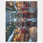 Couverture Polaire Persian Cats Christmas Snow Holiday (Devant)