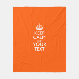 Couverture Polaire Personalisé Conserver Le Calme Et Le Texte Orange