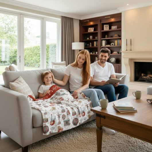 Couverture Polaire personalize Nostalgic Vintage Circus Pattern