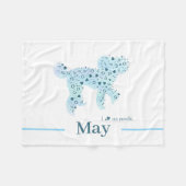 Couverture Polaire Personalize Pastel blue Poodle Silhouette custom (Devant (Horizontal))