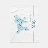 Couverture Polaire Personalize Pastel blue Poodle Silhouette custom (Devant)